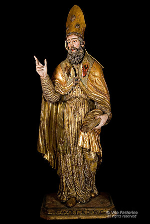 S.Martino Vescovo. Statua lignea. Bottega campana. Fine XVII sec